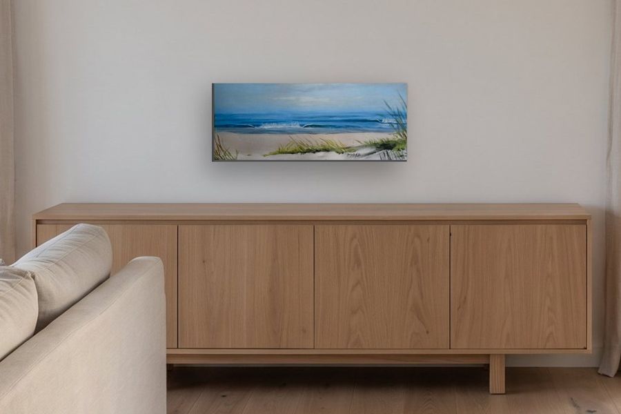 Pastos de playa en un ambiente, a escala
