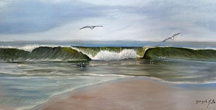 Ola verde — Gonzalo Molla, 60 × 30 cm