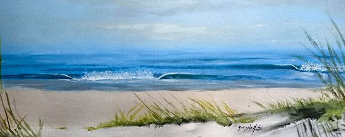 Pastos de playa — Gonzalo Molla, 80 × 30 cm