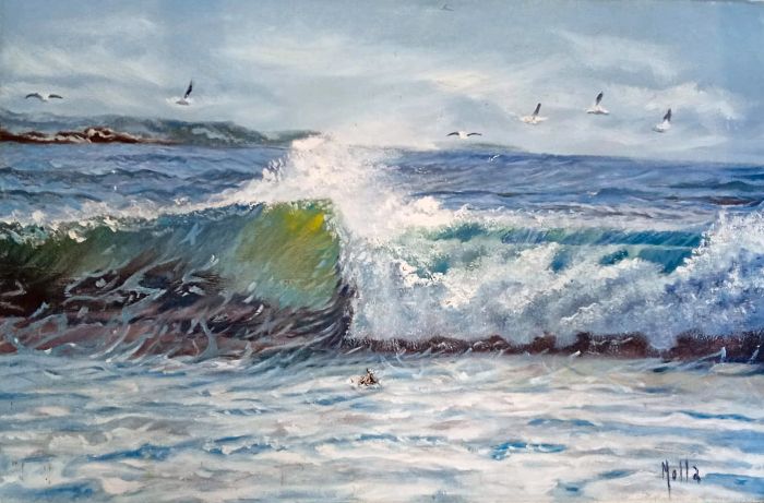 La ola — Gonzalo Molla, 60 × 40 cm